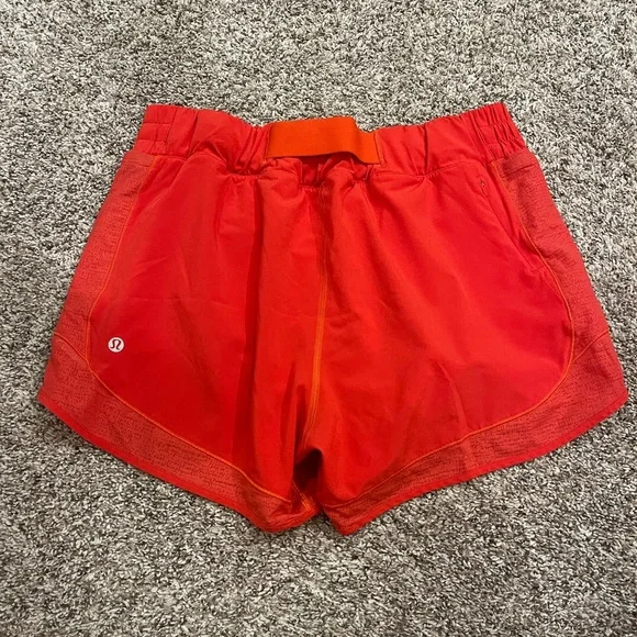 Lululemon Carnation Red Hotty Hot High Rise Short 4" *Mesh Size 8 - Picture 5 of 6